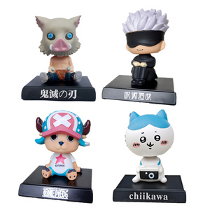 100 Styles Figurines d'Anime en PVC à Tête Mobile pour Voiture : Luffy, Zoro, Kamado Nezuko, Jujutsu Kaisen, Conan, Slam <span class=keywords><strong>Dunk</strong></span>, Chiikawa, Haikyuu - Product Image 1