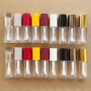 JIE MEI Favorable Price 5.5ML 8ML Empty Plastic Lip Gloss Bottle Big Brush Round Square Lip Tint Tube Liquid Lipstick Container