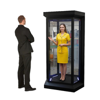 Pantalla Digital Holográfica Inteligente 3D de 65/75/86 Pulgadas, Caja de Exhibición Interactiva Virtual Transparente, Tótem, Kiosco