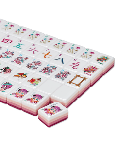 Juego de Mahjong Americano de Melamina Acrílica de 4 Capas, Color Rosa Caramelo, 160 Piezas, Plegable, Resistente al Agua, Portátil, para Regalo - Product Image 4