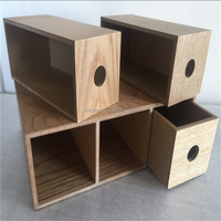 Petite commode en bois de frêne avec 3 mini-tiroirs en MDF, meuble de rangement en bois pour bureau à domicile