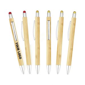 Bolígrafo Promocional Ecológico de Bambú Reciclable con Pantalla Táctil y Logotipo Personalizado - Product Image 1