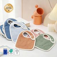 Babero de Bebé en Forma de U, 100% Algodón, 6 Capas de Gasa, Alta Absorbencia, Unisex, Personalizable, para Todas las Estaciones