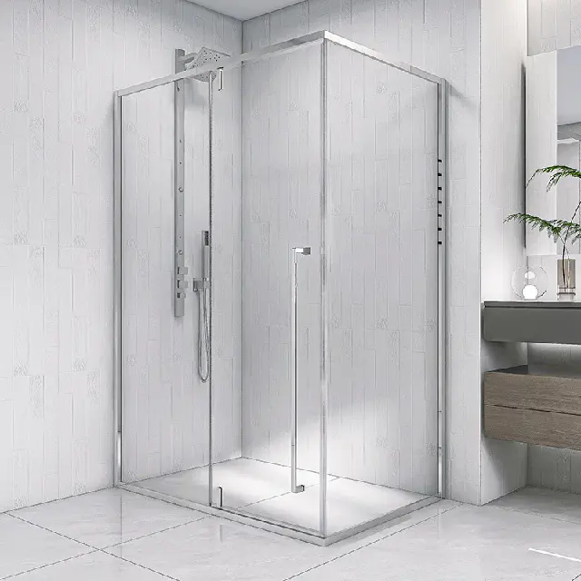 Modern 10mm Tempered Glass Sliding Shower Enclosure Economical Frameless Bathroom Shower Door 304 Stainless Steel Hardware Open