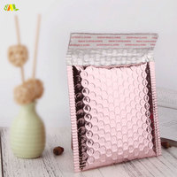 15 CM X 20 CM उन्नत कस्टम धातु पन्नी कस्टम लोगो रंगीन गुलाब गोल्ड बुलबुला लिफाफा