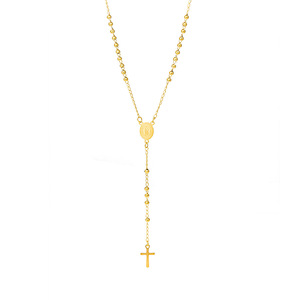 Collar de Rosario de Joyería Fina de Acero Inoxidable 316l con Baño de Oro de 14k 18k y Logotipo Personalizado Religioso, Resistente al Agua, para Mujer - Product Image 6
