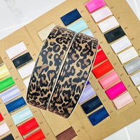 25MM pita Grosgrain Satin bordir bunga & motif ular macan tutul DIY pita hadiah pembungkus & Aksesori garmen