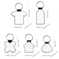 Porte-clés vierge en cuir PU pour sublimation, métallique, brillant, double face, pour transfert thermique DIY, pour impression personnalisée