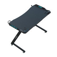 Wqantum Gaming Table Z-Shaped Gaming PC Desk with Carbon Fiber Desktop Computer Game Desk Table for Gamer