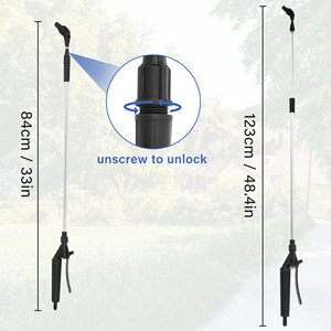 Vòi phun đa năng làm vườn, kiểu cần gạt, điều khiển bằng ngón tay cái, chất liệu nhôm, có thể kéo dài - Product Image 2