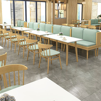 Ensemble de chaises et de bancs de salle à manger en bois et cuir vert clair minimaliste XZY pour hôtel, café, mobilier commercial