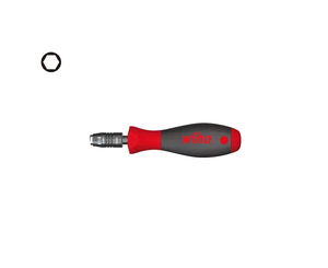 40331 Poignée de tournevis mécanique à verrouillage, conception de maintien sécurisé des embouts 1/4\", ergonomique, SoftGrip rouge-gris - Product Image 1