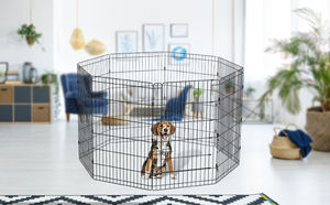 Recinto per Animali Domestici Multi-Pezzo Pieghevole in Metallo, Box per Cani/Gabbia per Cuccioli, Recinzione da Esterno - Product Image 5