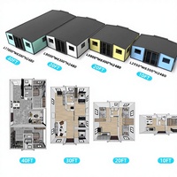 Maison conteneur de luxe extensible de 20 pieds avec terrasse extérieure, maisonnette modulaire préfabriquée pour la vie en résidence de villégiature ou au jardin