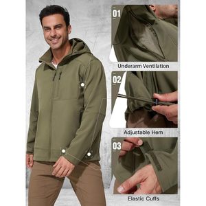 Chaqueta Softshell Ligera para Hombre, Forrada de Polar, con Capucha, Impermeable, para Senderismo y Actividades al Aire Libre - Product Image 5