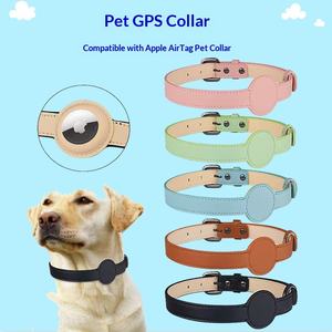 <span class=keywords><strong>2026</strong></span> 도매 애플 에어태그 고양이 강아지 애완동물 목걸이 스카프 PU 위치추적 분실방지 버클 잠금 사계절 애완동물 용품 - Product Image 3