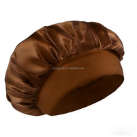 Bonnet en satin de soie avec élastique pour cheveux bouclés - Utilisation pour dormir et prendre un bain de douche SPA/YOGA Femmes et hommes