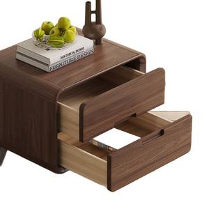 Mesita de noche moderna de madera maciza de nogal, mesita de noche minimalista de madera maciza, armario de almacenamiento, muebles de dormitorio - Product Image 4
