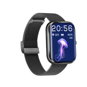 Xunster 1,96 Zoll gebogener Bildschirm Smartwatch Männer Frauen AK58 Sport Fitness Uhren BT ruft digitale Smartwatch Armbanduhr