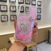Coque de téléphone antichoc en TPU QY Glitter Heart avec finition par pulvérisation pour Tecno Spark 50/Camon 20, style papillon, ornée de diamants scintillants