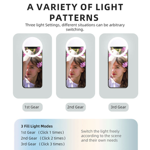 Đèn <span class=keywords><strong>Selfie</strong></span> <span class=keywords><strong>Ring</strong></span> Light Tự Chỉnh 2025 Cho Điện Thoại Di Động, Có Thể Sạc Lại, Đèn LED Mini <span class=keywords><strong>Selfie</strong></span> <span class=keywords><strong>Ring</strong></span> Với 3 Chế Độ, Bán Chạy - Product Image 5