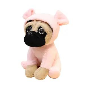 cane farcito giocattolo grande Suppliers-Nuovi prodotti abbigliamento giocattoli di peluche farciti per cani vestiti rosa per cani grandi occhi giocattoli per animali per bambini decorazione della stanza bambola in pile di corallo