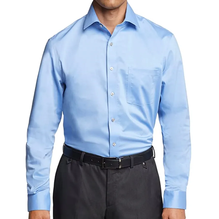 Camisa masculina formal de manga longa, vestido para homens