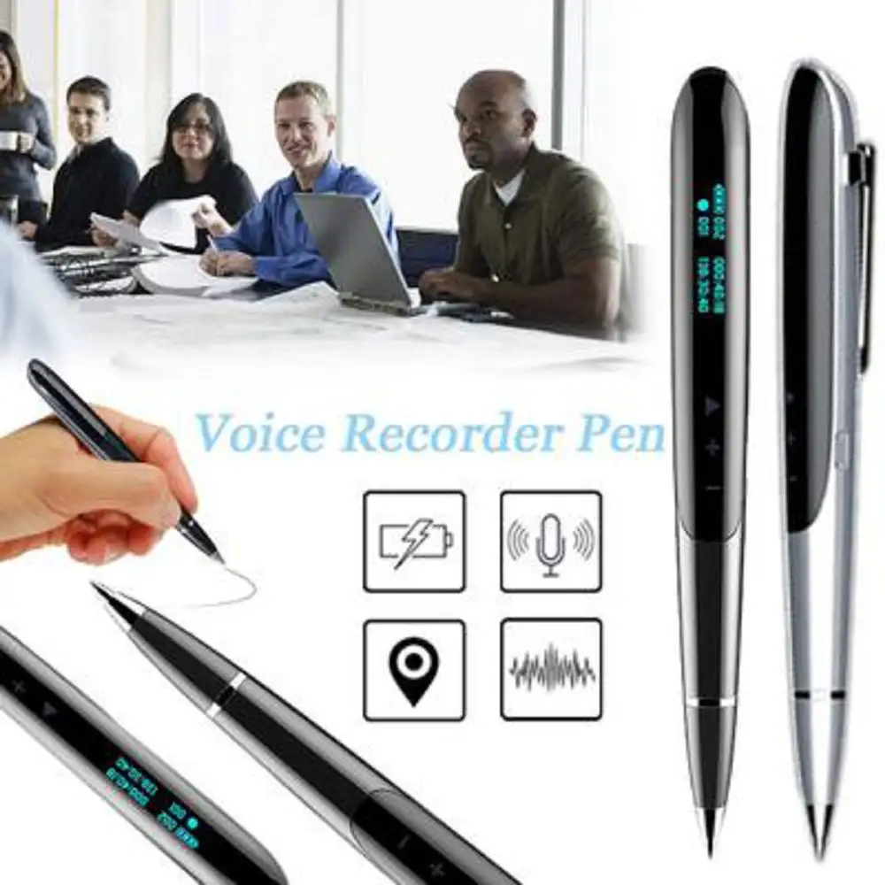 Gravador de voz q9, caneta de escrita com display led, equipamento de gravação de áudio digital, mp3 player