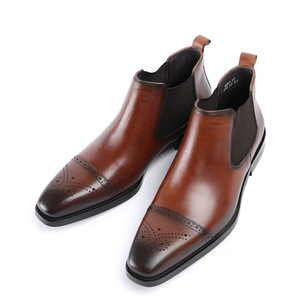 <span class=keywords><strong>Botas</strong></span> <span class=keywords><strong>de</strong></span> cuero genuino <span class=keywords><strong>de</strong></span> caña alta para <span class=keywords><strong>hombre</strong></span>, estilo británico, con punta y grabados, formales <span class=keywords><strong>de</strong></span> negocios, novedad 2026 - Product Image 2
