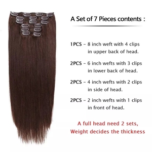 Extensions de cheveux 100% naturels russes Remy, sans couture, avec Clip indien, prix d'usine, vente en gros - Product Image 4