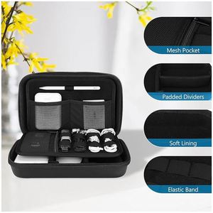 Sac de rangement rigide pour accessoires électroniques, sac de voyage pour accessoires numériques, multi-poches, portable, en EVA - Product Image 6