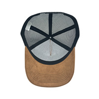 Gorra de Malla de Gamuza de 5 Paneles para Hombre, Protección Solar para Exteriores de Verano, Gorra Transpirable, Gorra de Béisbol, Gorra de Camionero Personalizada, Gorras de Camionero al por Mayor
