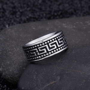 Anillo retro para <span class=keywords><strong>hombre</strong></span> de hierro forjado grabable del <span class=keywords><strong>laberinto</strong></span>, anillo para <span class=keywords><strong>hombre</strong></span> antiguo clásico al por mayor/ - Product Image 4