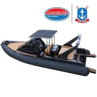 Luxe 9.6m Nervure Bateau Rigide En Fiber De Verre Coque Gonflable Bateau Yamaha Hors-Bord Moteur Surf Plongée Loisirs PVC Hypalon Matériel