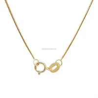 Kalung Rantai Emas Murni 202118K, Perhiasan Rantai Ular Emas Kuning Asli Tiongkok Grosir Emas Padat