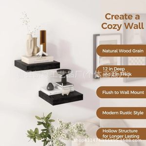Solid wood corner <b>shelf</b>, wooden hanging book organizer for <b>bedroom</b>, living room, and bathroom. - Product Image 3