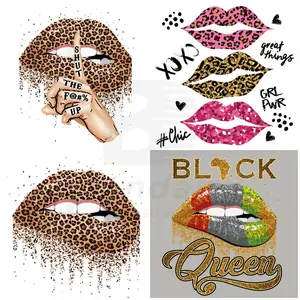 Washable Black Girl Iron on Transfer for Black History Lips Design Vintage Vinyl Transfers for T-shirts