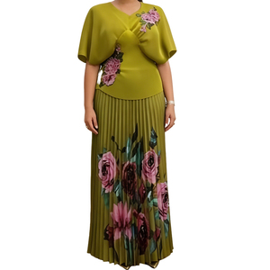 เดรสจีบพลีท ดีไซน์ใหม่ ขายดี รุ่น <span class=keywords><strong>Miyaki</strong></span> สำหรับผู้หญิง คุณภาพสูง สำหรับฤดูร้อนและฤดูใบไม้ร่วง คอวี พร้อมลายปักดอกไม้ - Product Image 3