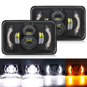 Phare LED 50 W 4x6 pouces avec feux de jour (DRL), clignotants, feux de route et de croisement, étanche, rectangulaire, compatible camions et voitures - Product Image 6