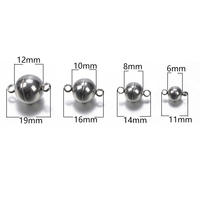 Fermoirs magnétiques à boule solide en acier inoxydable, collier/bracelet de couleur or/argent sans fondu