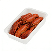 Barquette alimentaire en plastique thermoscellable écologique avec gaufrage pour viande fraîche, pâtes, charcuterie, design rectangulaire