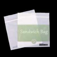 Sacs de conservation compostables pour sandwichs et collations avec logo personnalisé, sacs de conservation refermables pour aliments