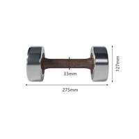 Haltère en acier inoxydable et bois avec huile de cire de bois écologique, acier massif et chêne rouge, 2,5 kg à 15 kg, poids progressifs pour la salle de sport