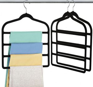 Cintres à pantalons et shorts en velours multiples, gain de place pour le rangement de vêtements dans le placard - Product Image 1