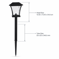 Nouvelles Lampes Solaires LED Extérieures Modernes pour Allées, 14 Lumens, Blanc Chaud 3500K avec Abat-jour en Verre Ondulé, Éclairage Paysager Classé IP65