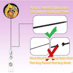 Fun badge scroll, cute nurse badge <b>clip</b>, dog crystal pull <b>buckle</b>, anti-loss and anti-theft ID card keychain - Product Image 3