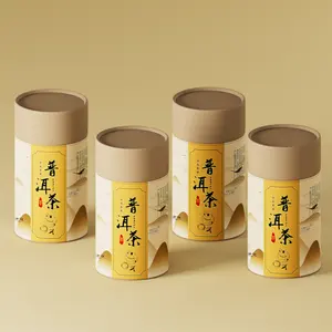 Toptan özel logo yuvarlak kutu ambalaj tedarikçisi gıda sınıfı silindir ambalaj çay baharat kağıt karton tüp