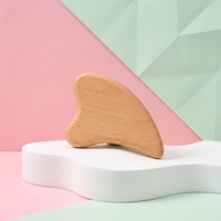 Outil de massage Gua Sha en bois de hêtre naturel pour le visage et le corps, 9,5 cm x 6,3 cm, grattoir en bois pour la relaxation et les soins de la peau