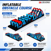 Système de parcours d'obstacles gonflable professionnel 5k en PVC, capacité 50-200 personnes, pour événements sportifs et divertissements en plein air