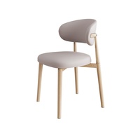 Chaise de salle à manger en acier inoxydable avec revêtement en cuir, design moderne et minimaliste, dossier non pliable, mobilier de maison pour salle à manger